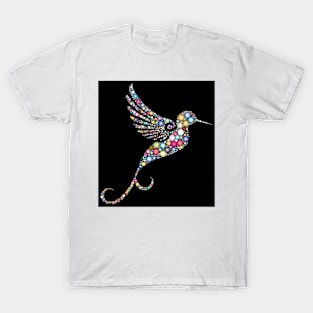 Colourful hummingbird in prismatic bubble design 2 T-Shirt